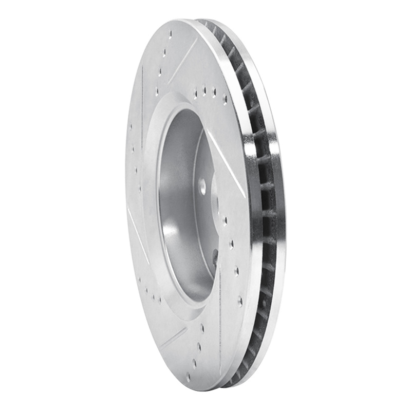 Toyota C-HR Brake Rotor (1) - Front Right - R1 Concepts - Drilled & Slotted - Silver - `18-`22